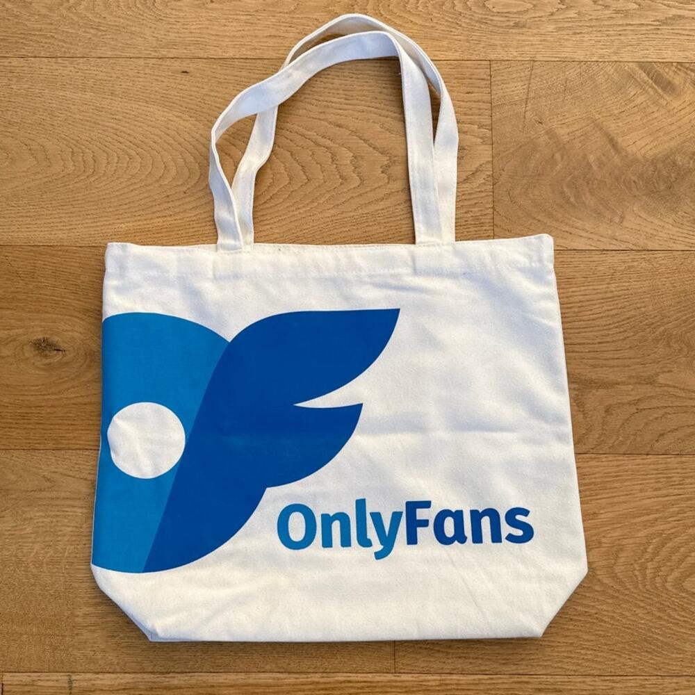 Only Fans - Canvas Tote Bag in Cream Blue